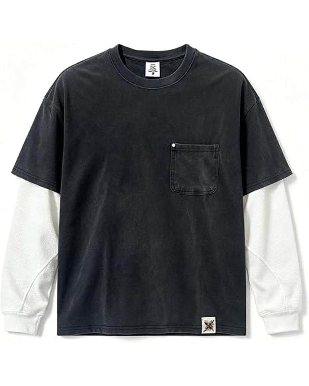 Camiseta Vintage Manga Larga Negra