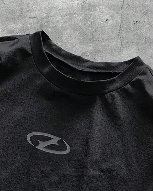 Camiseta Holgada Negro y Gris