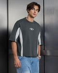 Camiseta Holgada Gris y Blanco