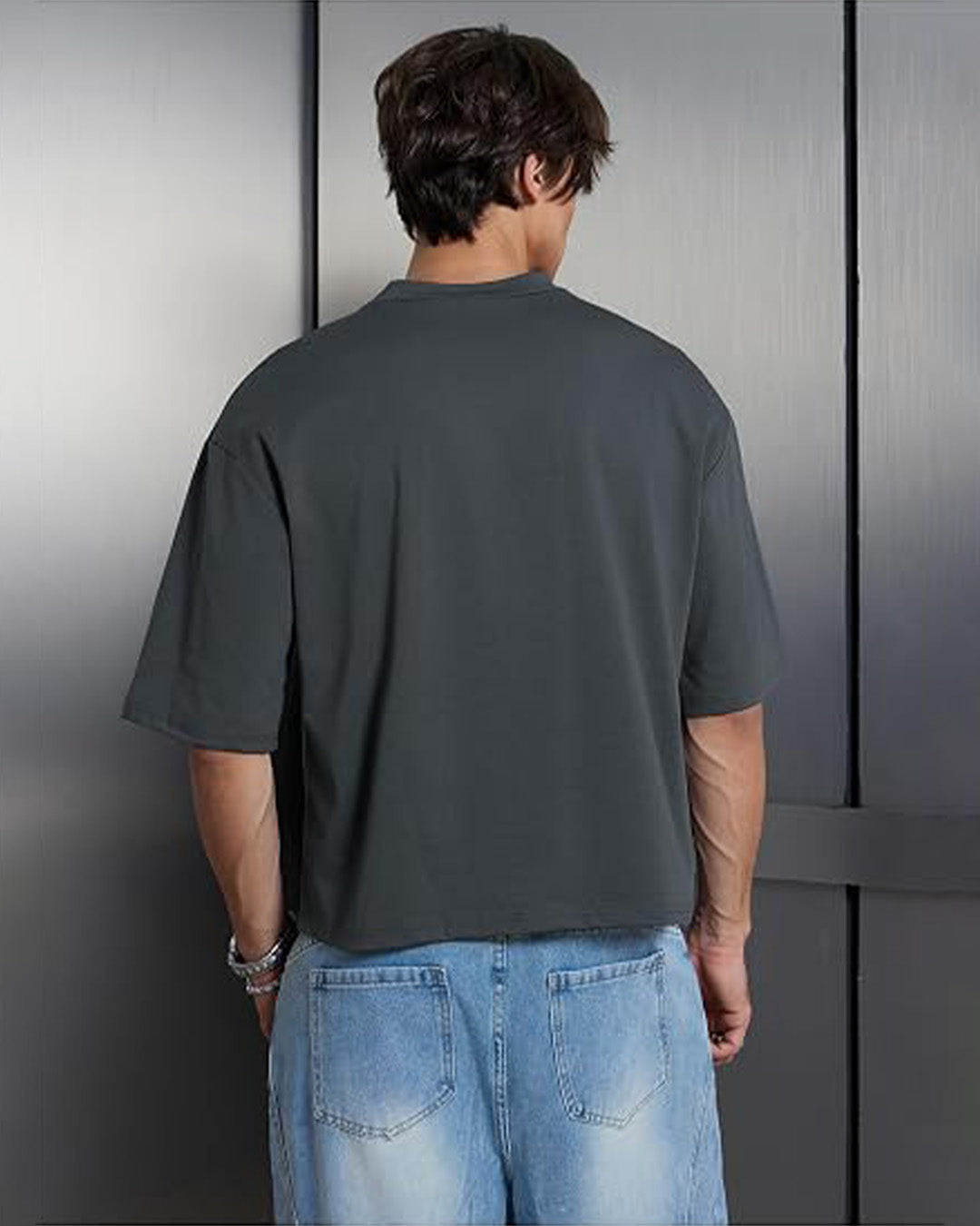 Camiseta Holgada Gris y Blanco